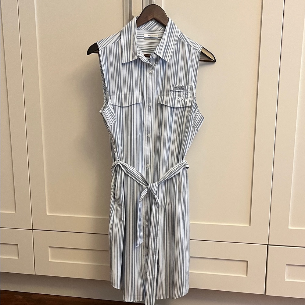 Columbia PFG Striped Sleeveless Midi Dress | Sz S